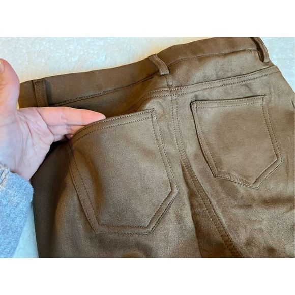 Brown/Dark Camel Suede Jeggings, Sz XS (0-2) - Picture 7 of 7